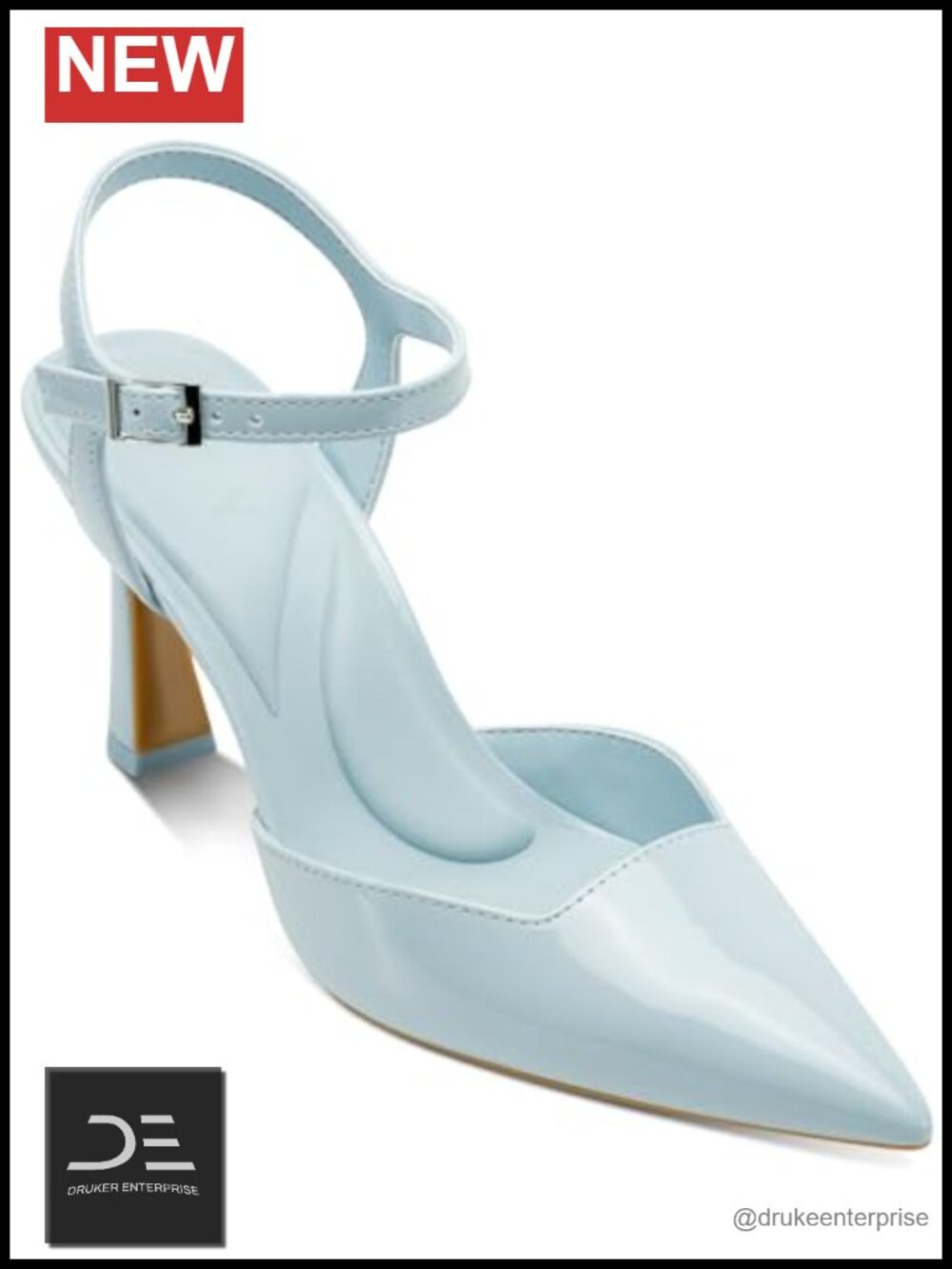 DKNY Ceana Evening Pointed Toe Pump, Stiletto Heel, Ankle Strap, Cushioned